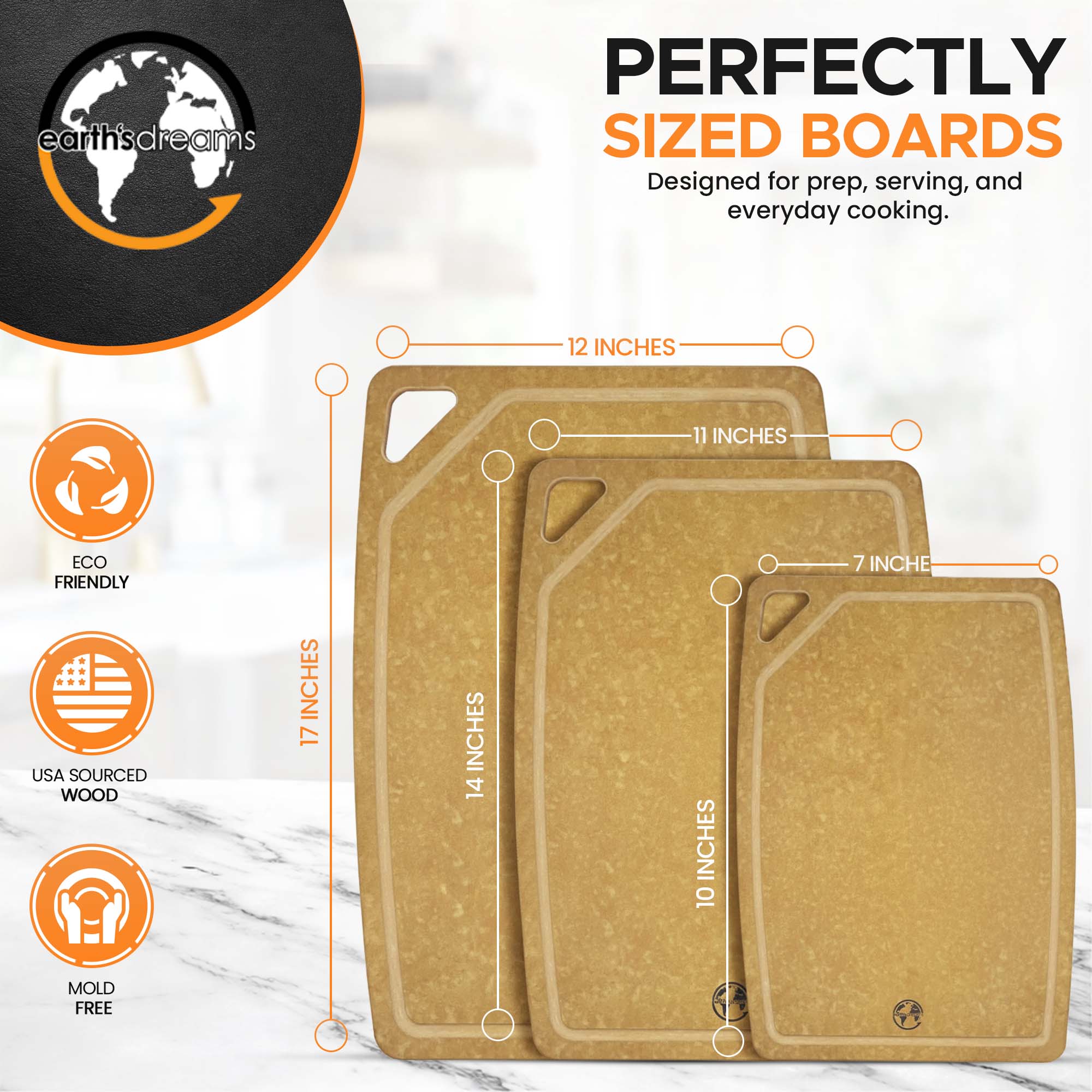 Juice groove board with sliced fruits